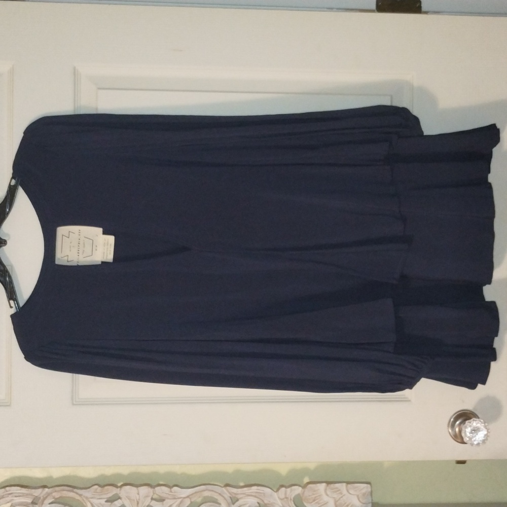 Free people navy 2 tiered ruffle mini dress